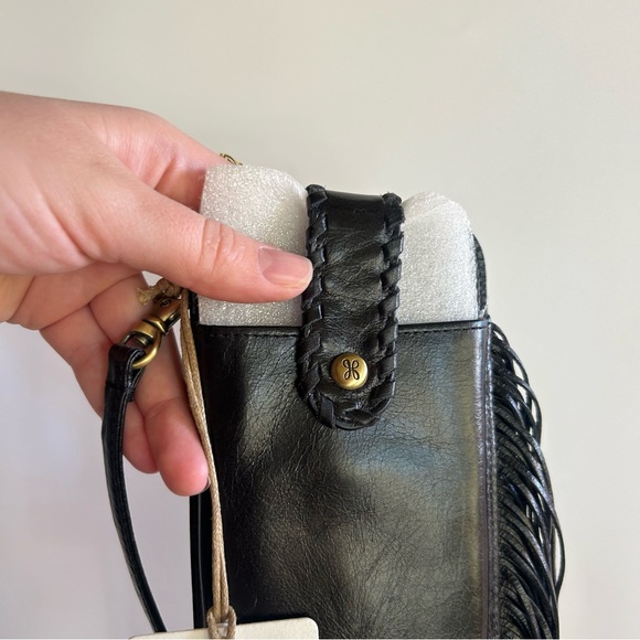 NWT HOBO Black Fringe Phone Wallet Wristlet Clutch